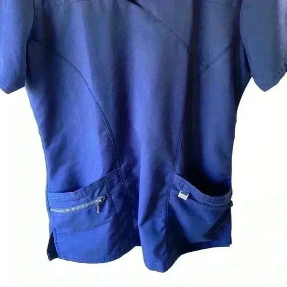 ERGO LIFE Women’s Threads Medical Scrub Top V-neck Navy Blue S - Picture 4 of 14